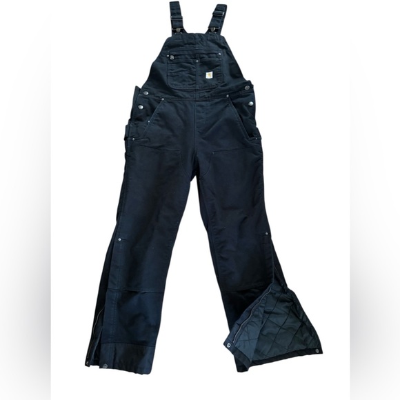Carhartt Women's Relaxed Fit Washed Duck Insulated Bib Overall Med (8-10) SHORT - Picture 1 of 9